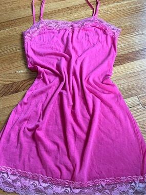 Papaya y2k Pink Lace-Trim Camisole Slip
